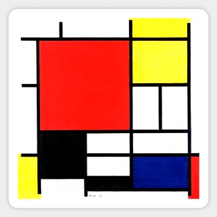 Mondrian Composition with Red, Yellow, Blue, and Black Sticker